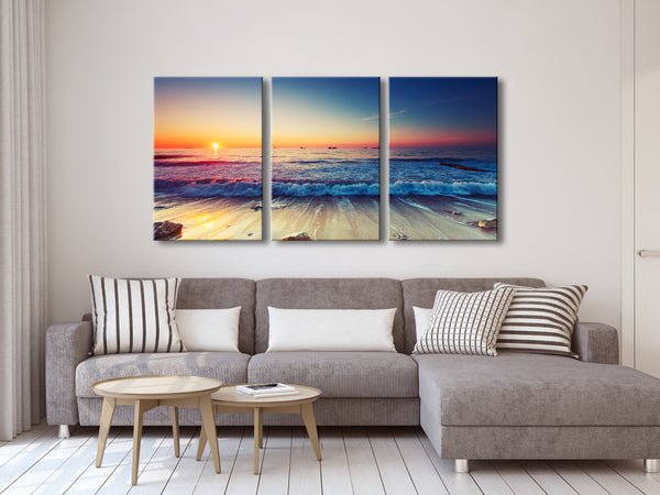 3 Piece Sea Waves Canvas Prints Modern Seascape Landscape Pictures