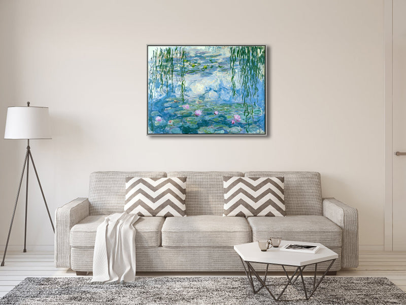 Silver Framed Water Lilies by Claude Monet-Oil Paintings Reproduction Artwork