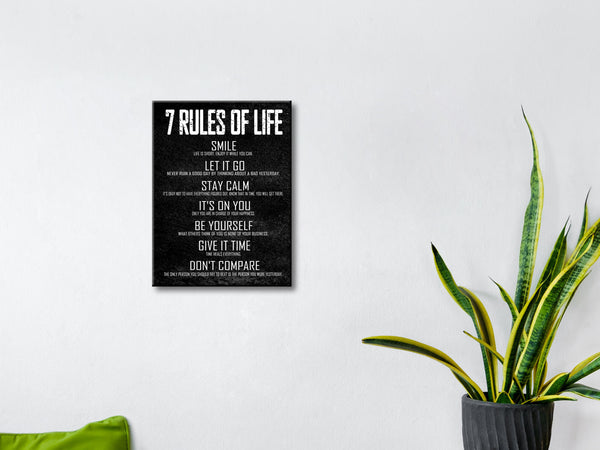 Modern 7 Rules of Life Motivational Classroom Poster Canvas Prints