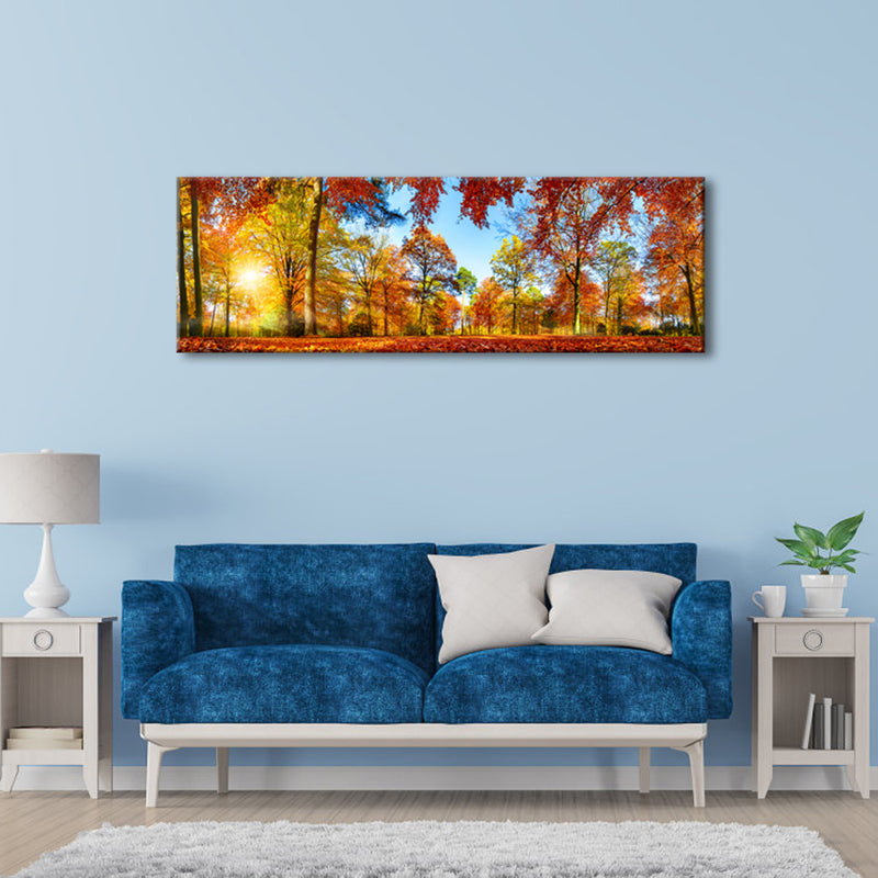 Large Autumn Sunset Forest Canvas Prints