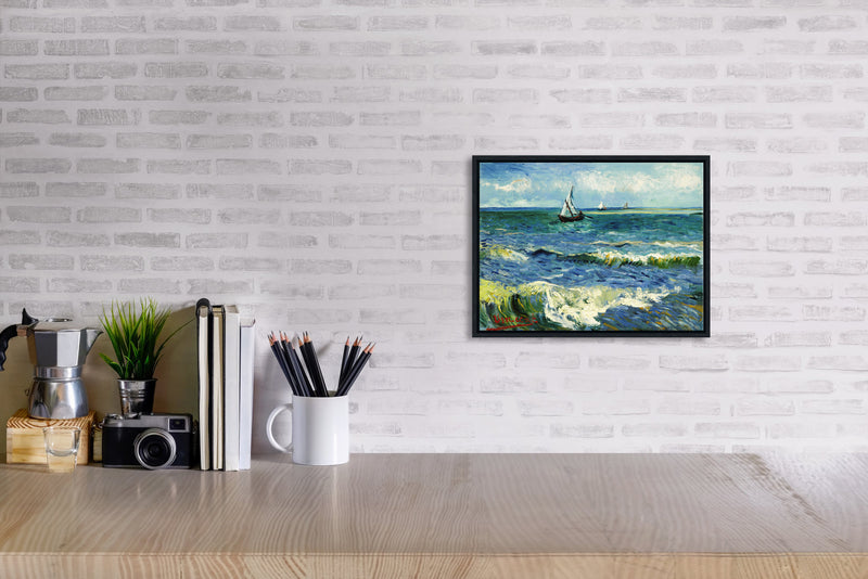 Black Framed Seascape at Saintes Maries-by Vincent Van Gogh