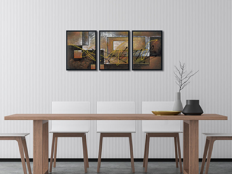 Framed Abstract Brown Landscapes Canvas Artwork