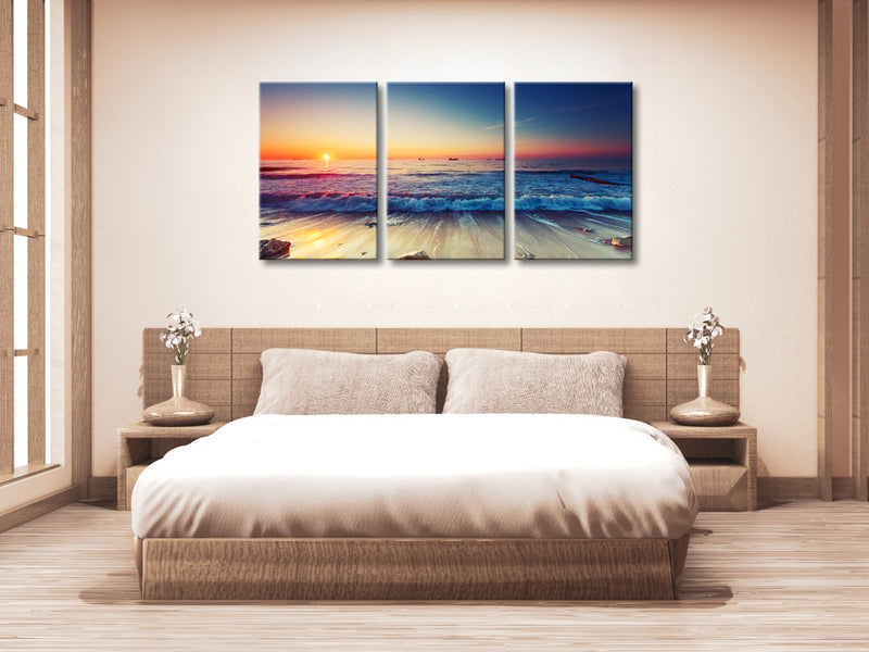 3 Piece Sea Waves Canvas Prints Modern Seascape Landscape Pictures