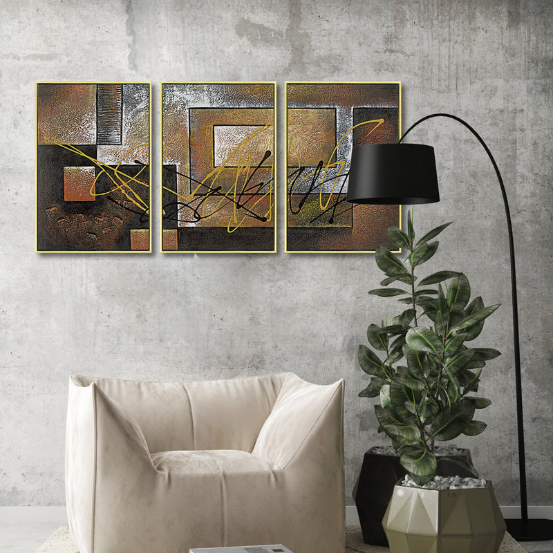 Framed Abstract Brown Landscapes Canvas Artwork