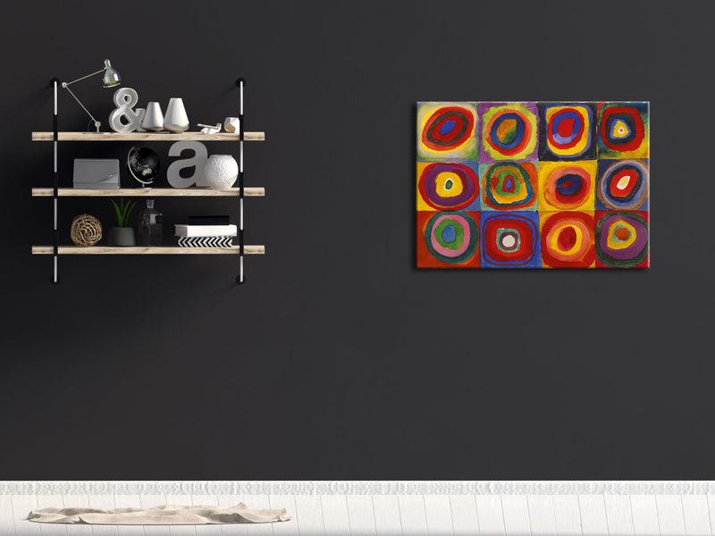 Squares with Concentric Circles Canvas Wall Art of Wassily Kandinsky