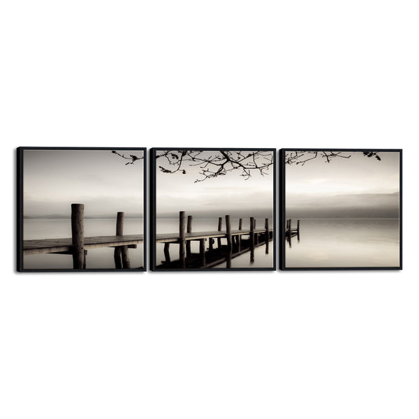 Framed Black and White Peace Landscape Wall Art