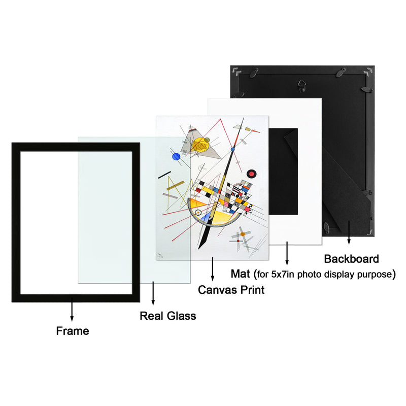 Black Picture Frame and Real Glass Made to Display Pictures or photos (Set of 2)
