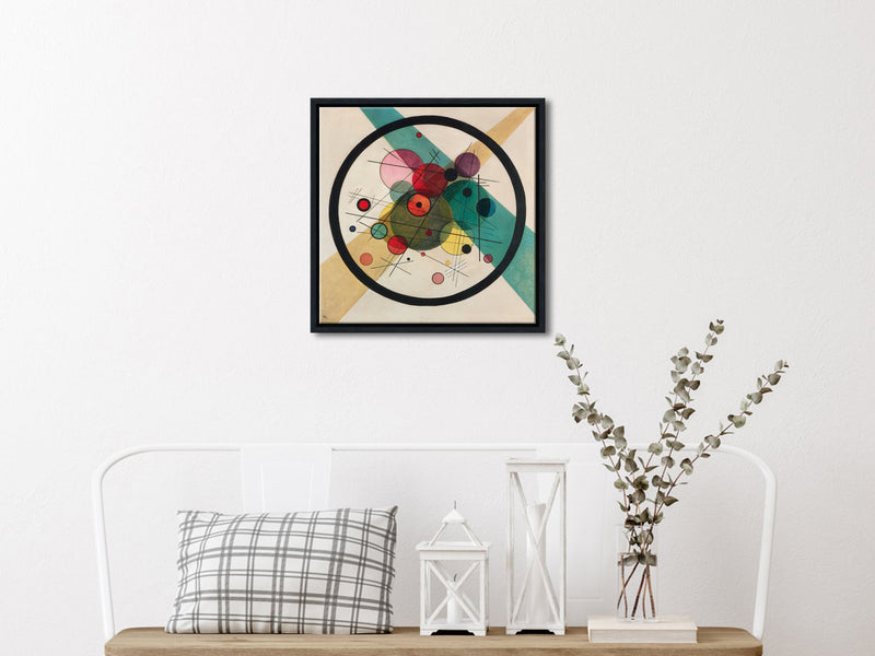Black Framed Wall Art Circles in a Circle, 1923 by Wassily Kandinsky