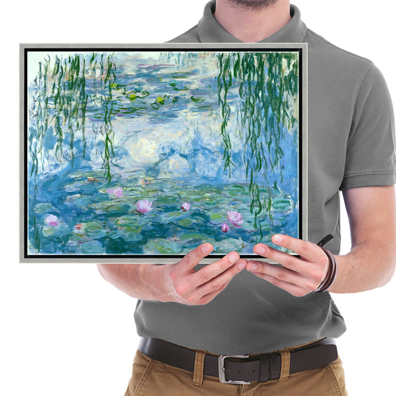 Silver Framed Water Lilies by Claude Monet-Oil Paintings Reproduction Artwork