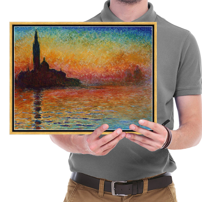 Framed Dusk in Venice by Claude Monet
