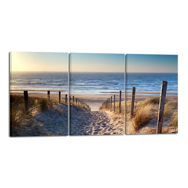 3 Piece Beach Coastal Sand Dune Canvas Prints Modern Wall Art