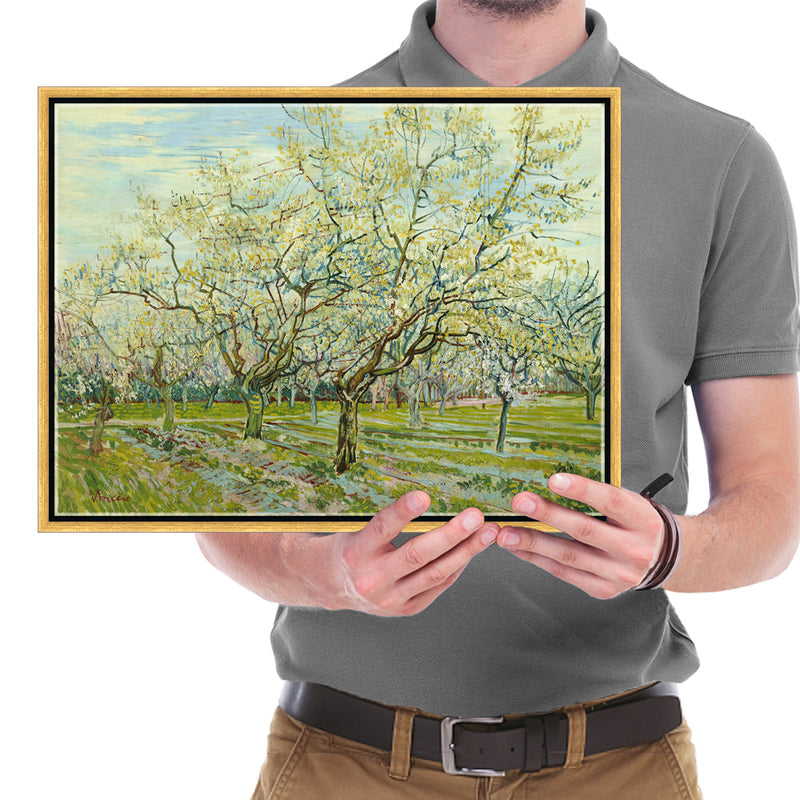 Bronze Gold Framed Wall Art of The White Orchard by Van Gogh