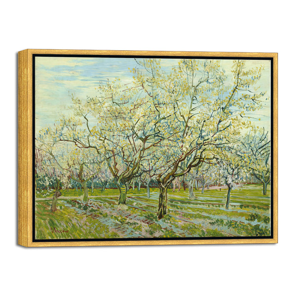 Bronze Gold Framed Wall Art of The White Orchard by Van Gogh