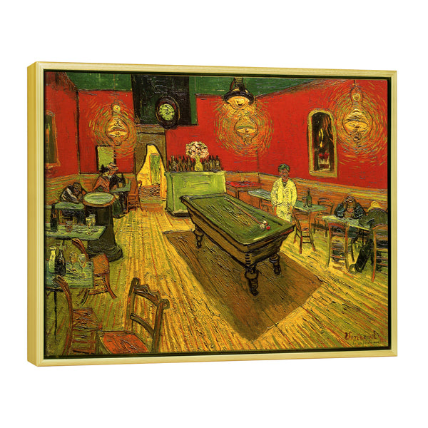 Gold Framed Wall Art of The Night Cafe in the Place Lamartine in Arles-by Van Gogh
