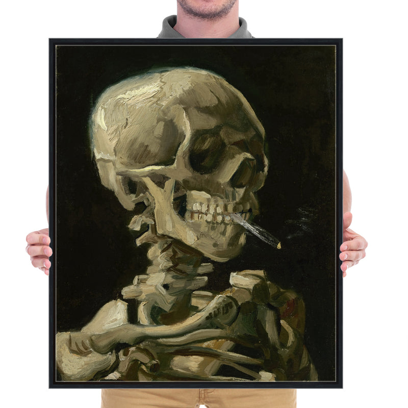 Black Framed Art Skull of a Skeleton with Burning Cigarette, 1886 by Van Gogh