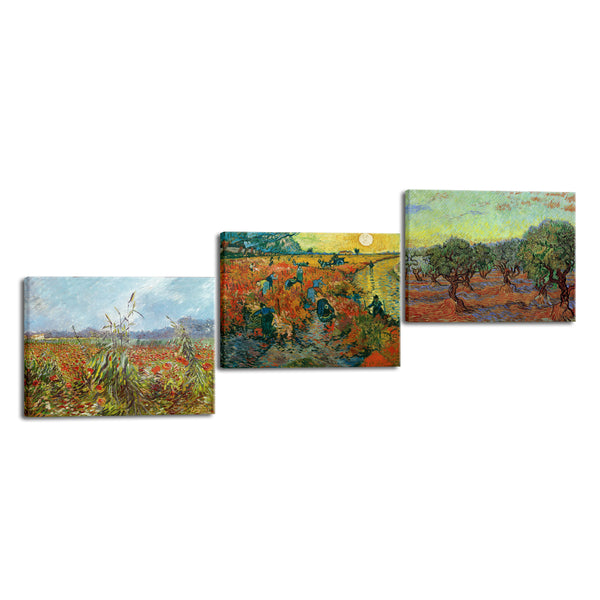 Olive Grove/Der rote Weinberg/Green Ears of Wheat Canvas Prints of Van Gogh
