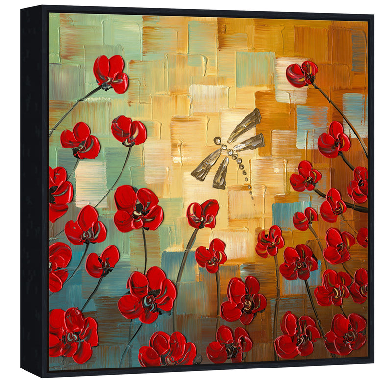 red floral paintings