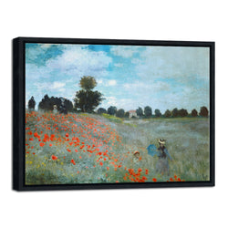 Black Framed Wall Art The Poppy Field Near Argenteuil Canvas Prints of Claude Monet