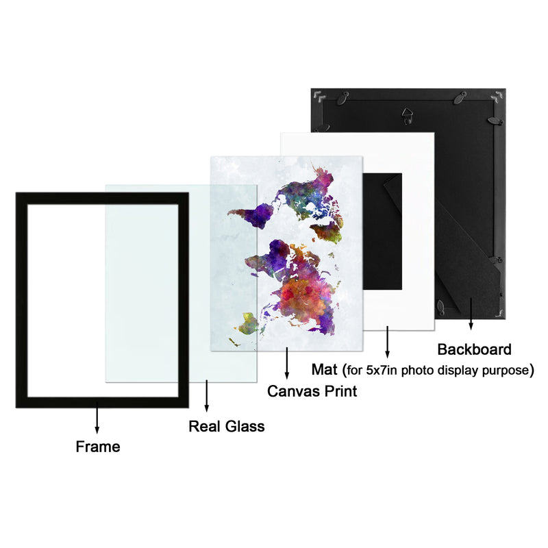 Black Picture Frame and Real Glass Made to Display Pictures or photos
