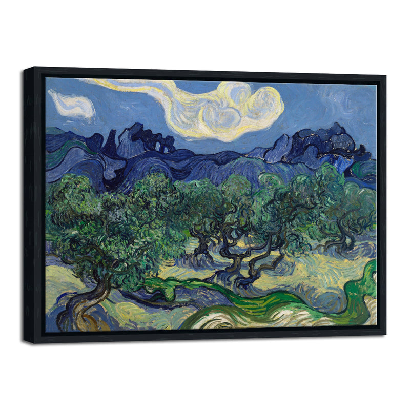 Black Framed Canvas Wall Art Olive Trees by Van Gogh Oil Paintings Reproduction Artwork