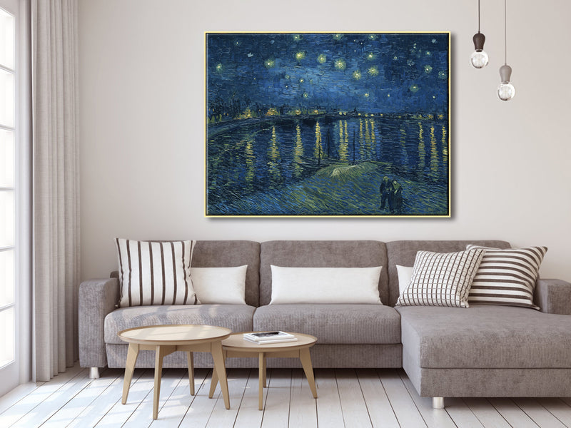 Gold Framed Starry Night Over the Rhone-by Van Gogh